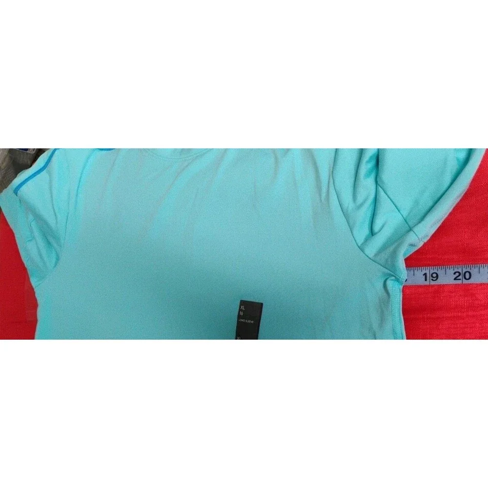 All in Motion XL (16) Long Sleeve Soft Stretch Light Blue Tee